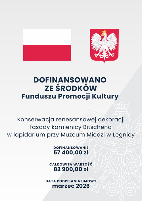 Konserwacja renesansowej dekoracji fasady kamienicy Bitschena w lapidarium przy Muzeum Miedzi w Legnicy